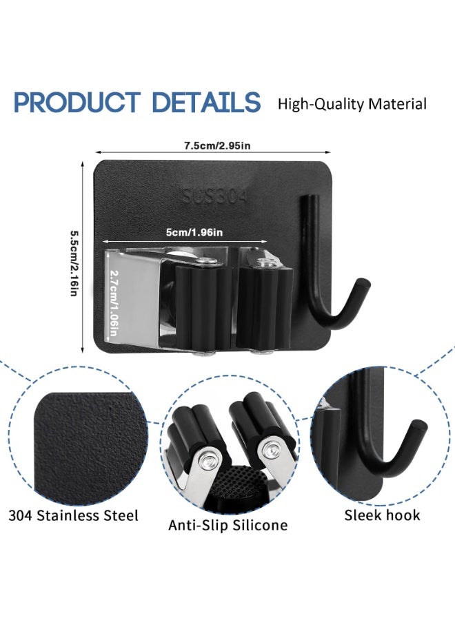 أوشيما 4 قطع من مشابك ملصقة ذاتية لحمل الفرشاة والمناشف، حامل جداري، من الفولاذ المقاوم للصدأ، مقاوم للصدأ، مشبك جداري من الفولاذ المقاوم للصدأ، مشابك عالي الكفاءة لا تحتاج إلى الحفر، مناسبة لتعليق الحمام والمطبخ والجراجة - Image 3